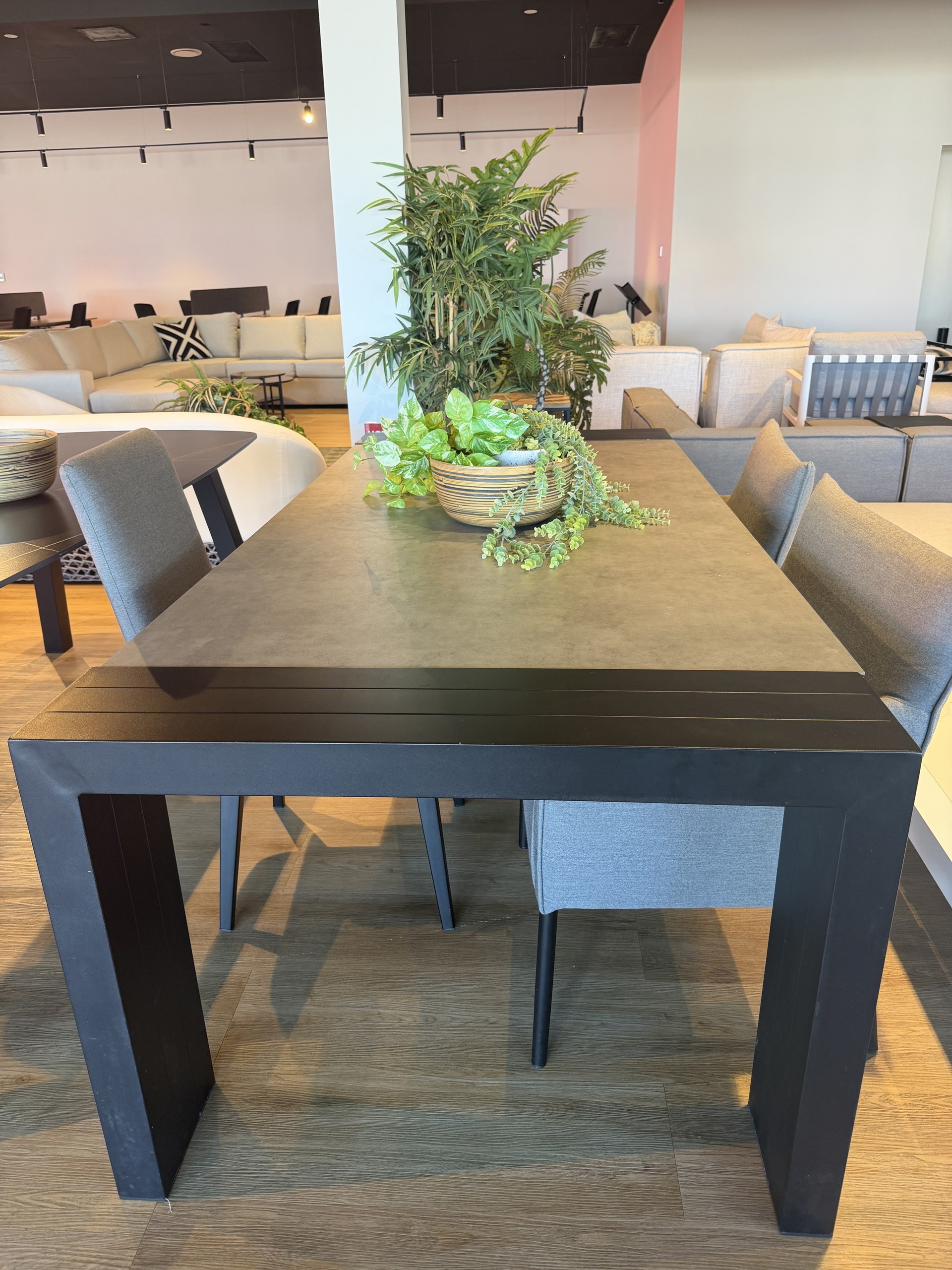 HADID Outdoor Dining Table (Frame Colour: Black Frame, Top Colour: Ash Ceramic Top) 1