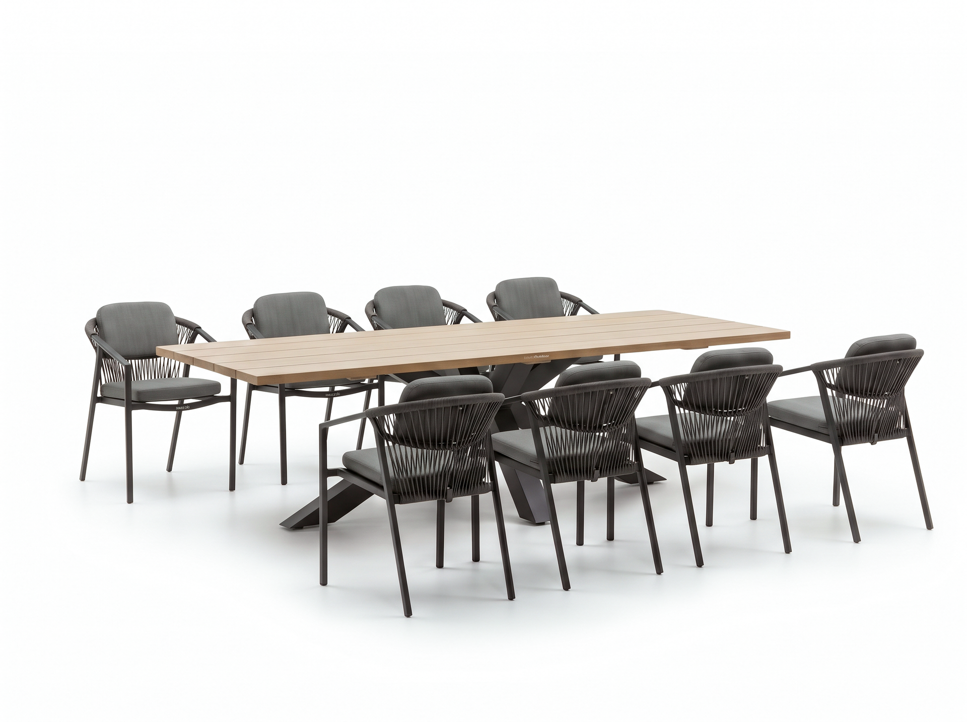 Fraser Anthracite 270cm 9-Piece Dining Set
