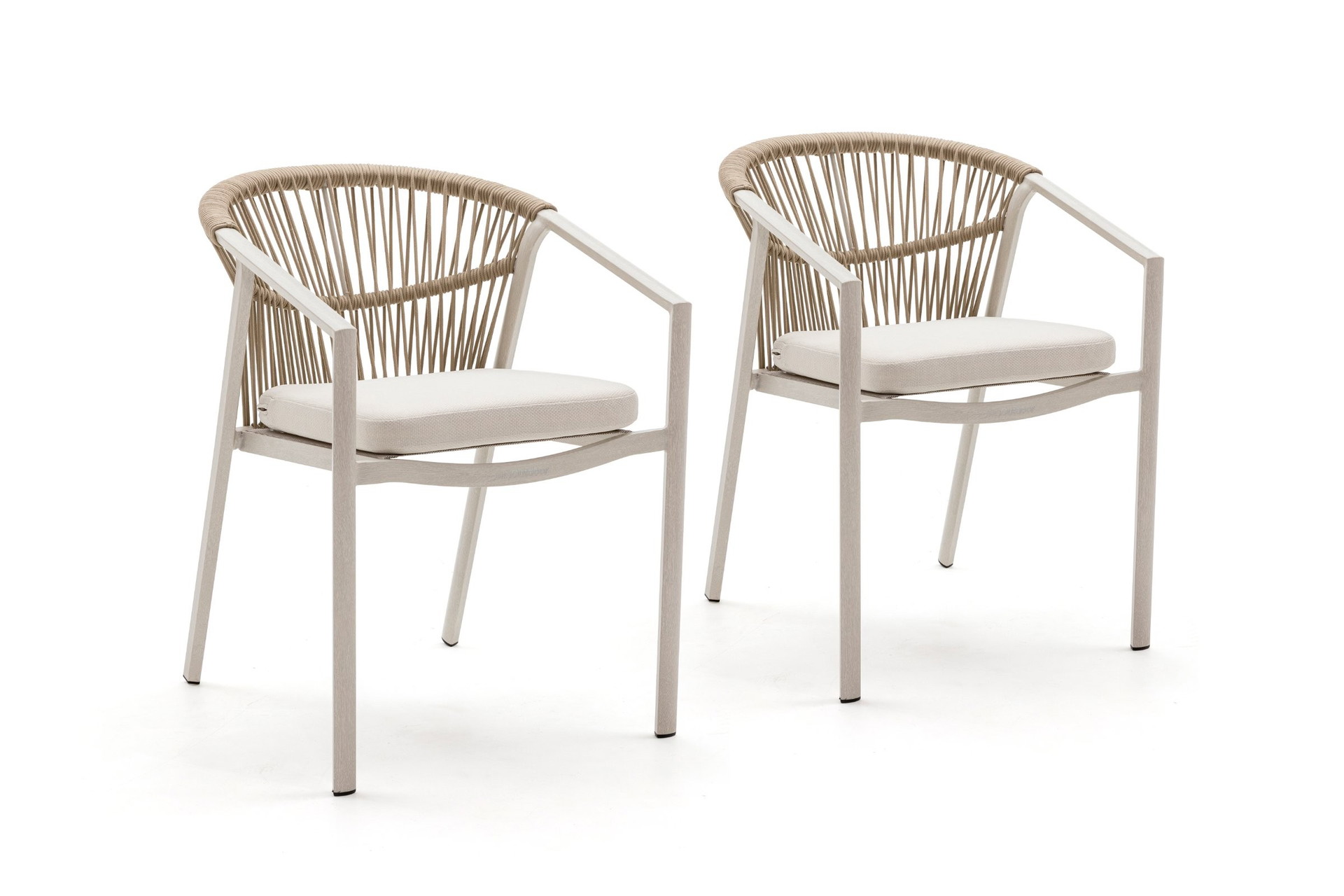 Kova Whitewash Outdoor Rope Dining Chair Set Of 2