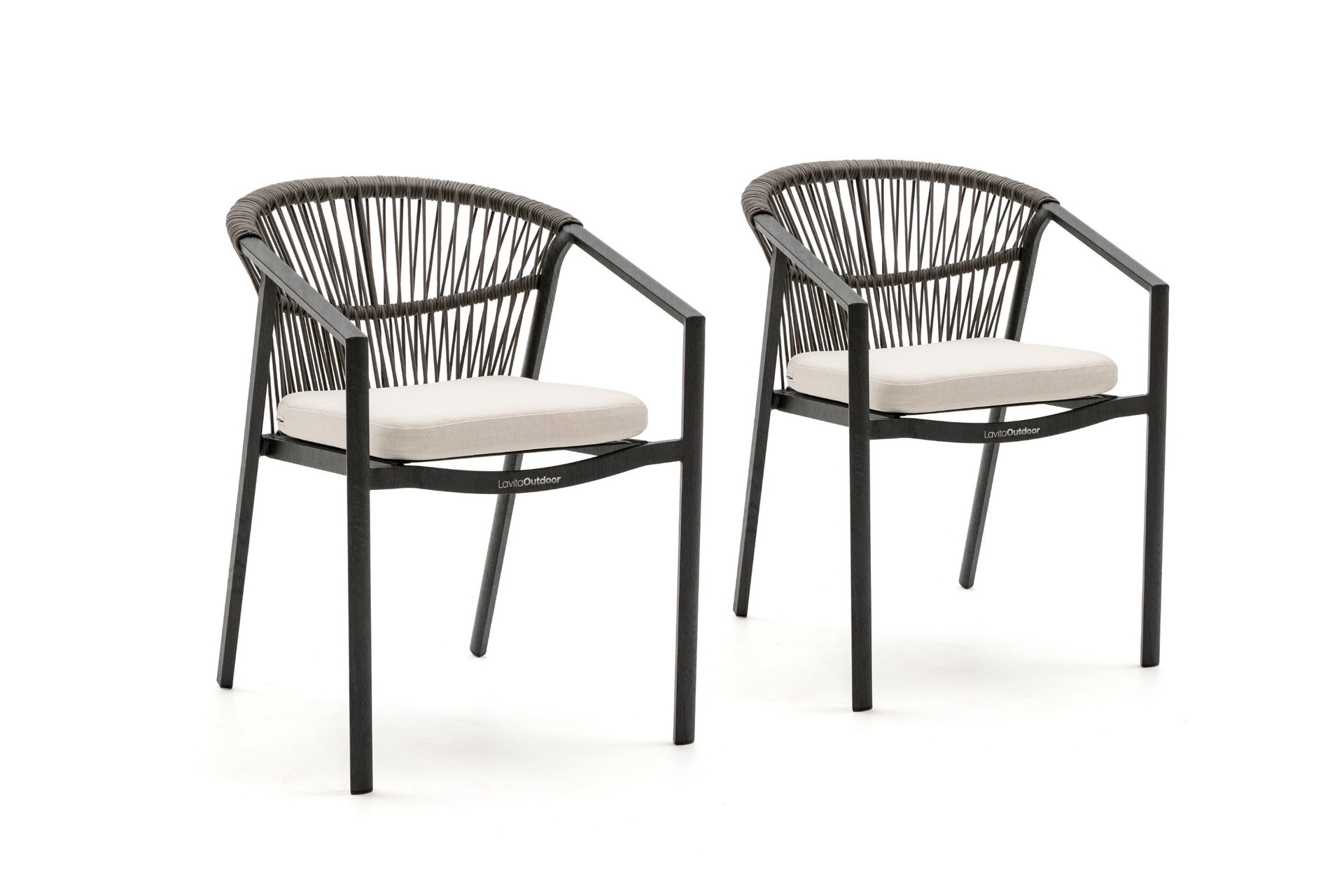 Kova Ebony Outdoor Rope Dining Chair Set Of 2