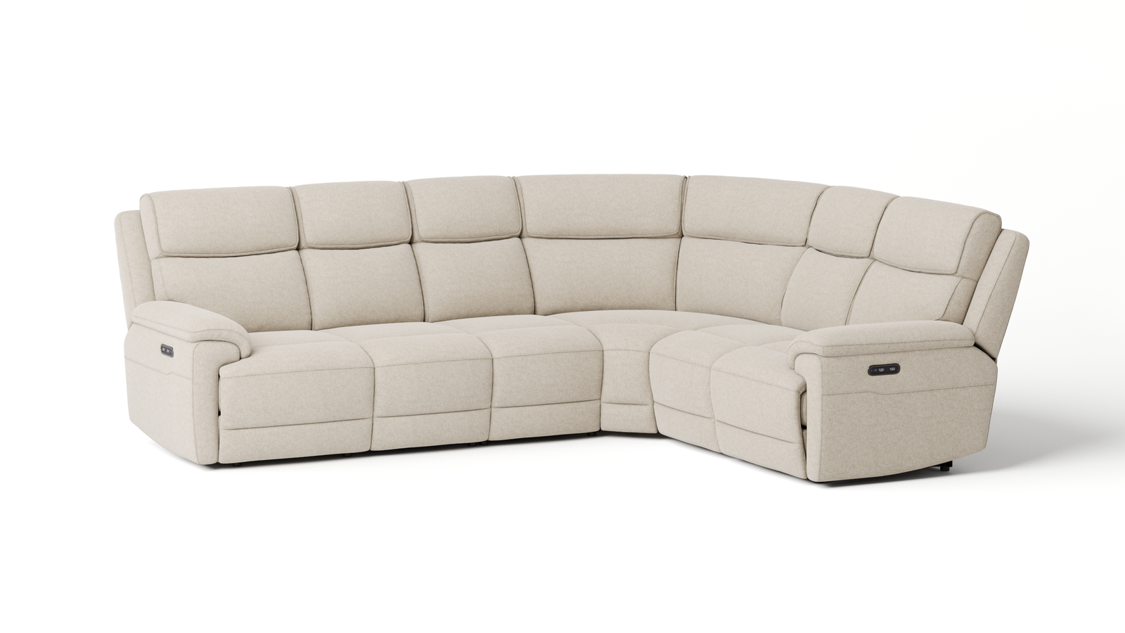 Abbotsford Fabric Corner Lounge Option B with Power Recliner, Power Headrest