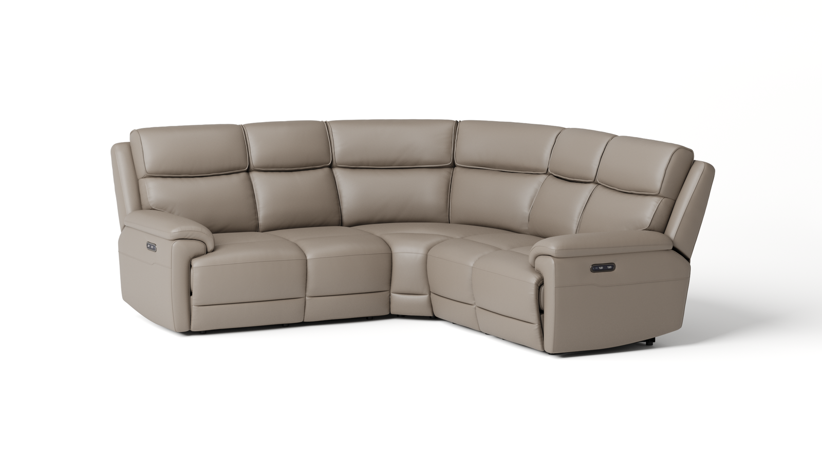 Abbotsford Leather Corner Lounge Option A with Power Recliner, Power Headrest