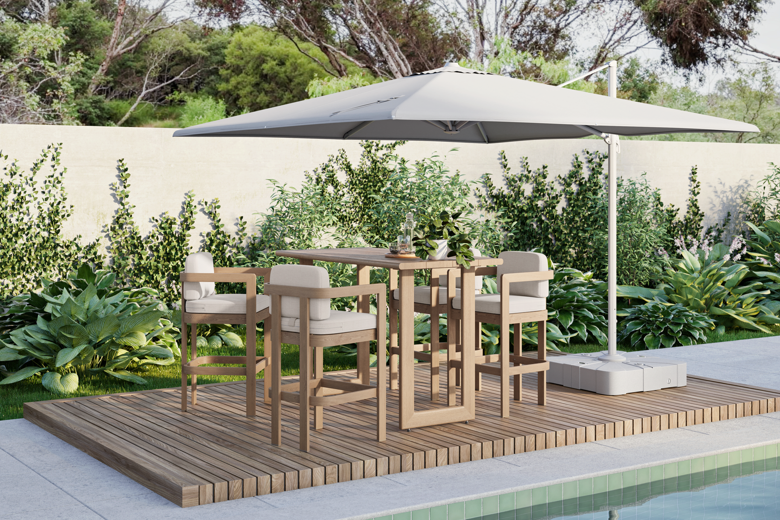 Balmain Oak 5 - Piece Outdoor Bar Set 2