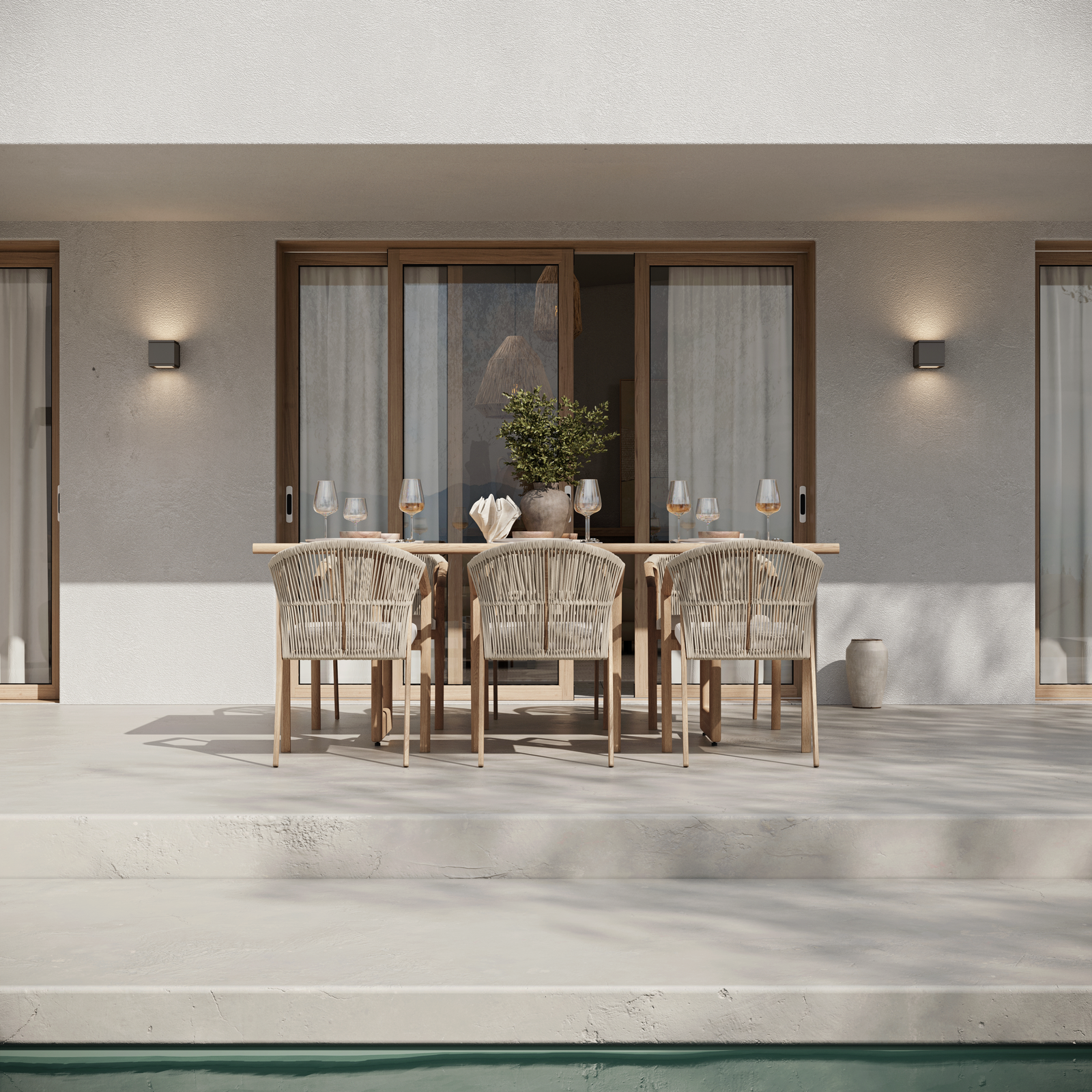Balmain Oak 7-piece Outdoor Dining Set with Kiama Oak Chairs