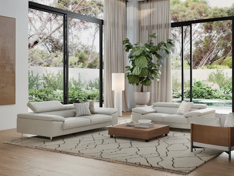 Boston Leather Three Seat Sofa