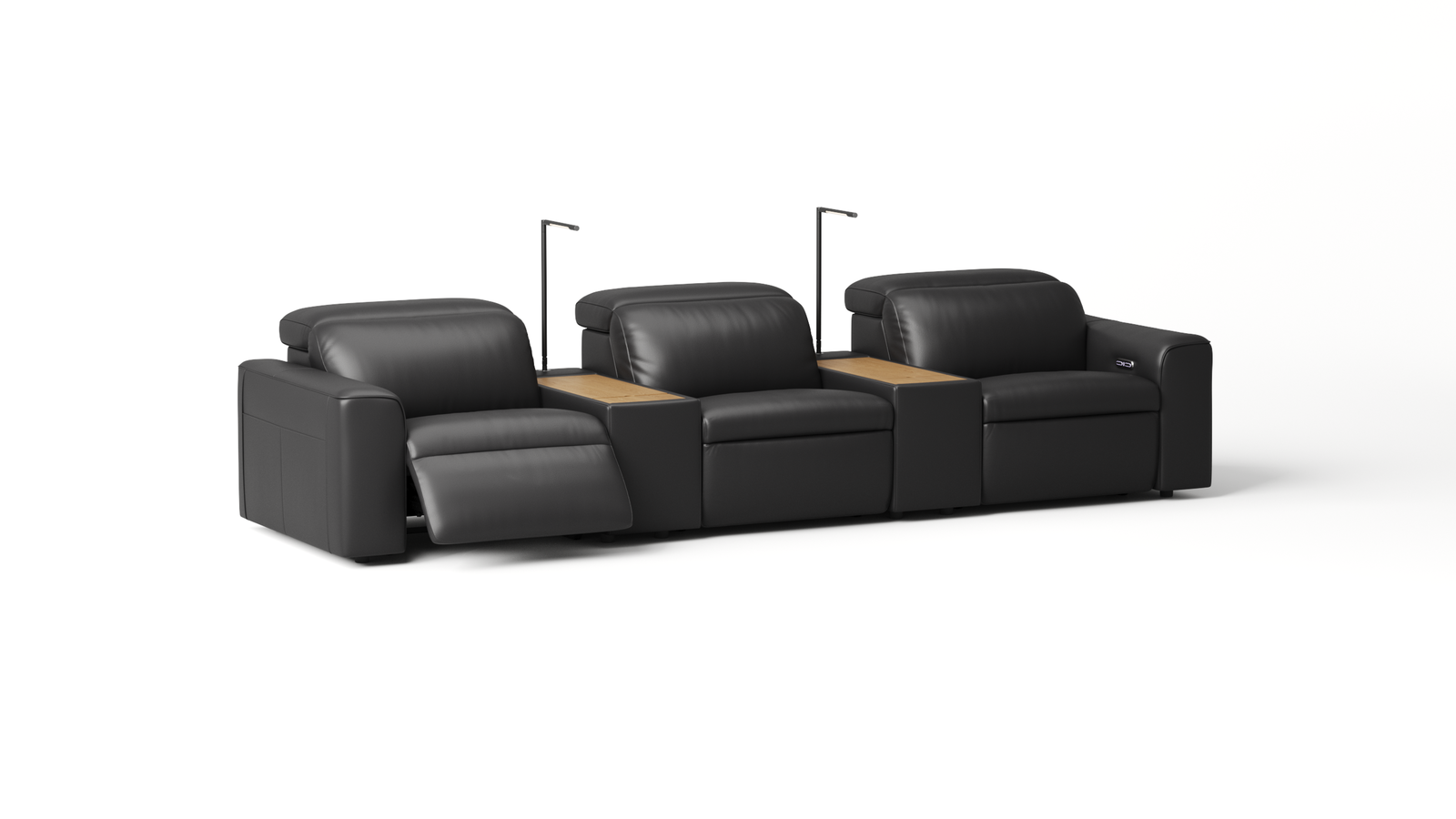 Broadway Leather Compact 3 Seat Home Theatre Recliner Lounge