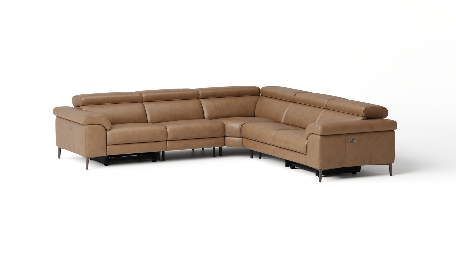 Carlisle Leather Electric Recliner Corner Lounge Option A 2
