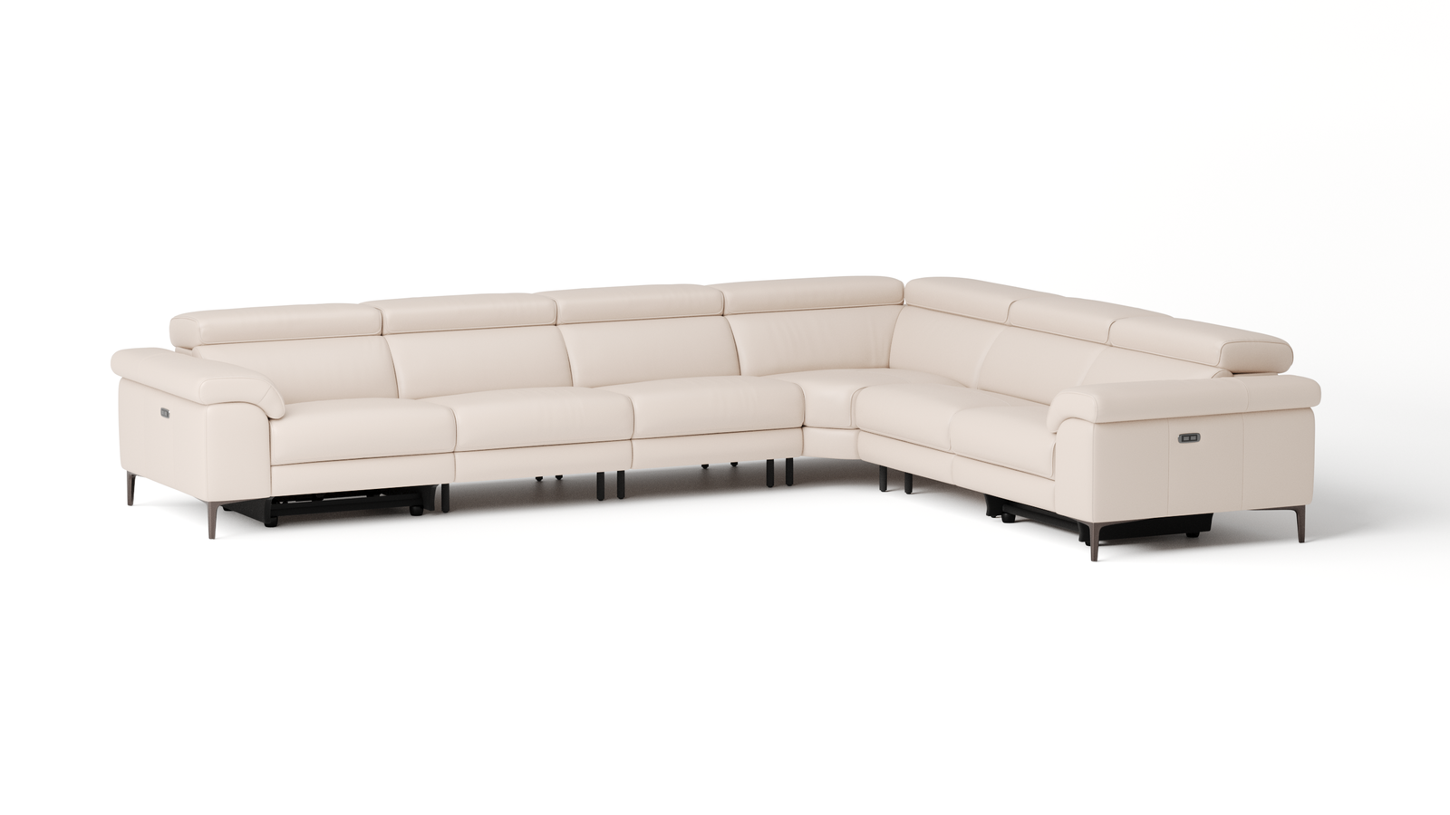 Carlisle Leather Electric Recliner Corner Lounge Option B