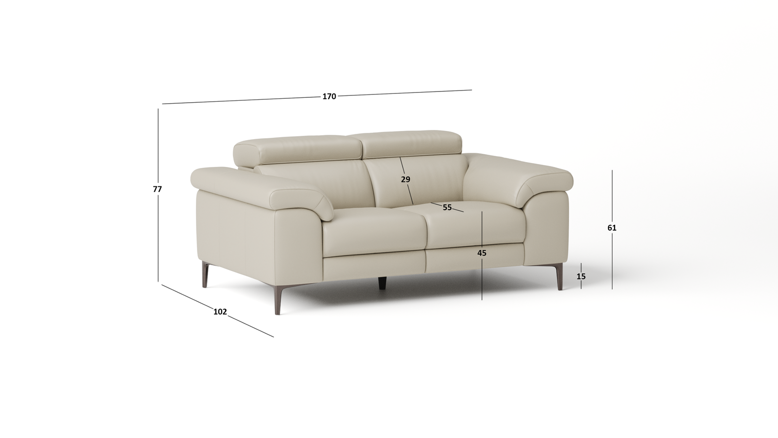 Carlisle Leather Two Seat Sofa