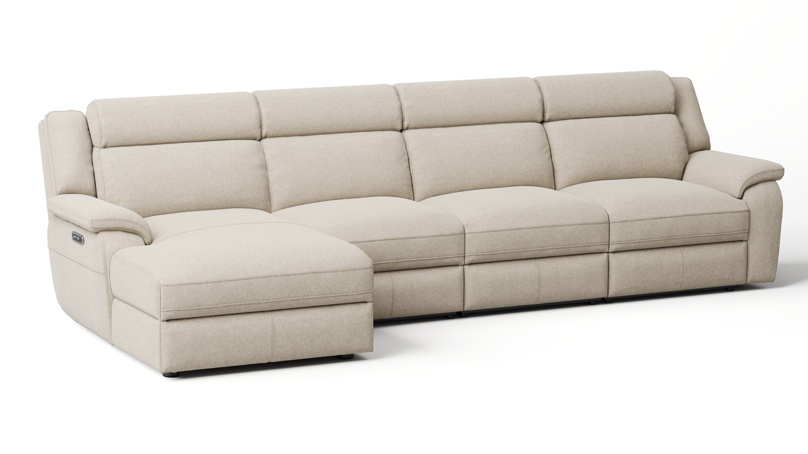 Carrick Fabric Chaise Lounge Option B with Power Recliner