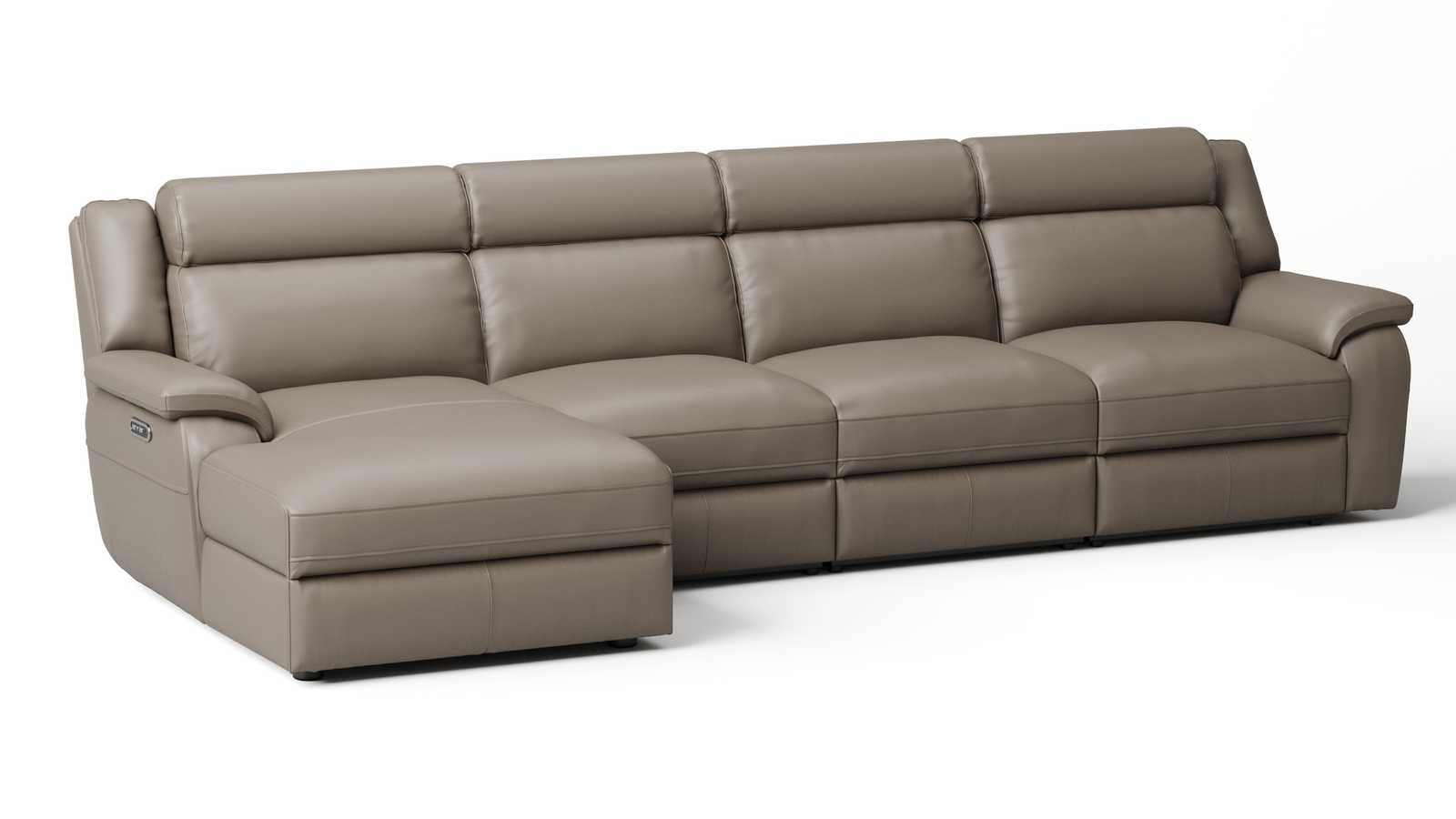 Carrick Leather Chaise Lounge Option B with Power Recliner