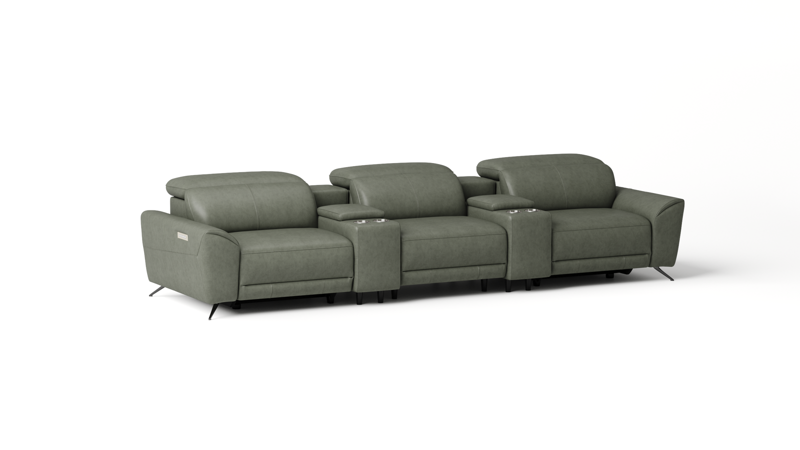 Dover Leather 3 Seat Home Theatre Recliner Lounge