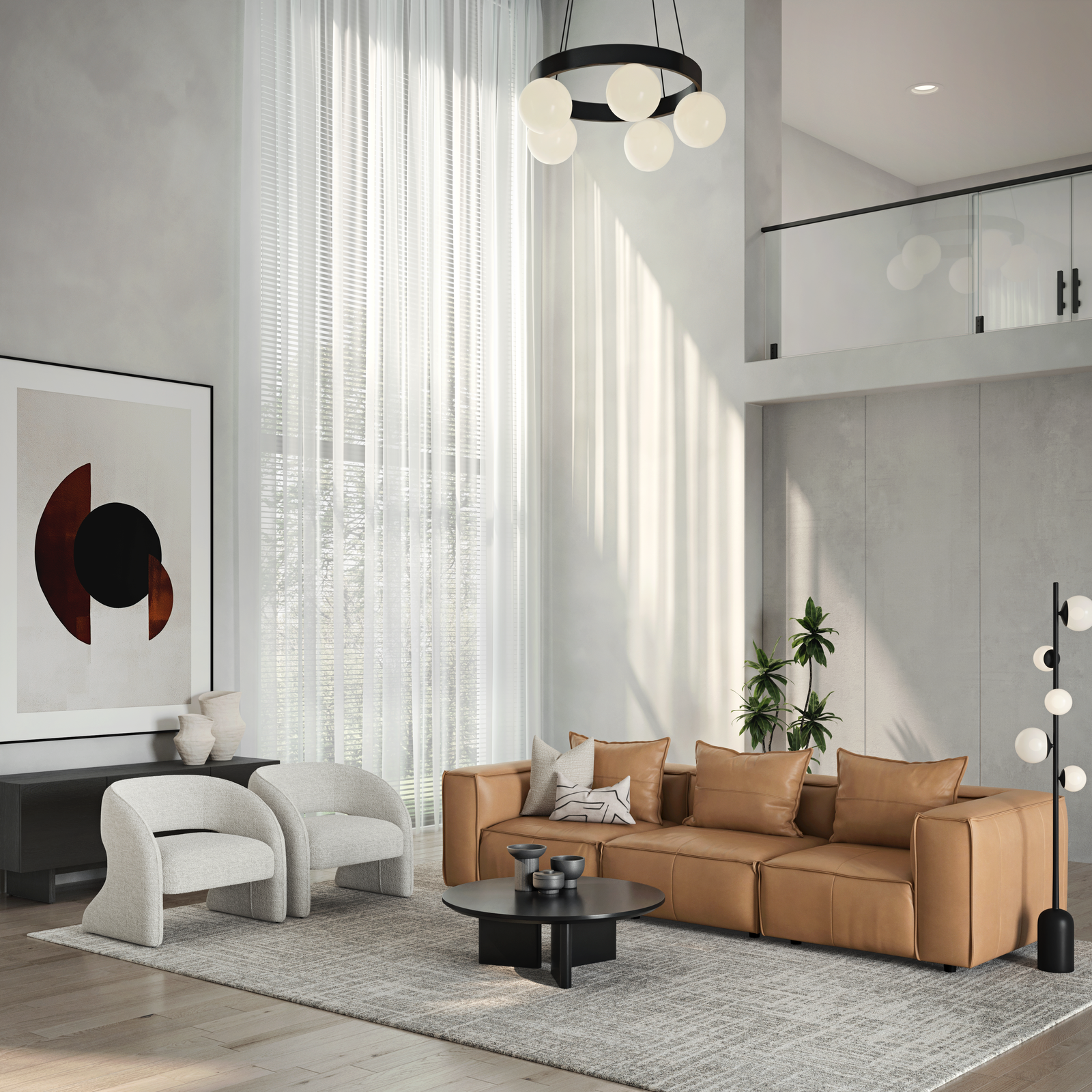 Enzo Leather Three Seat Sofa