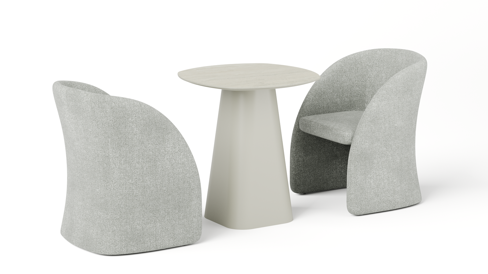 Flume Bistro 3-Piece Dining set with Fabric Chairs