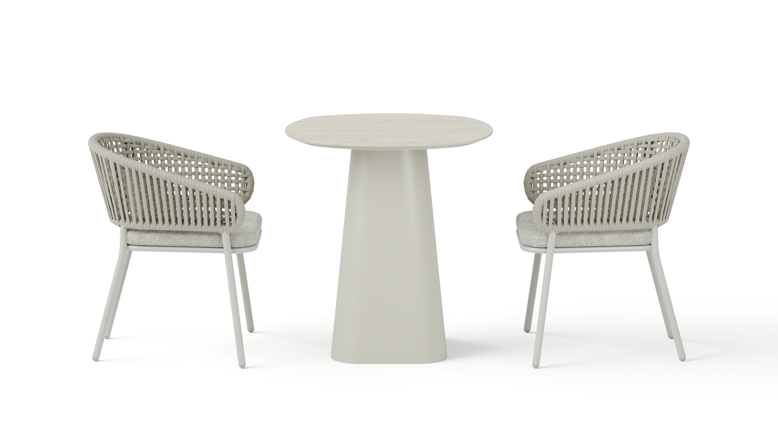 Flume Bistro 3-Piece Dining set with Rope Chairs