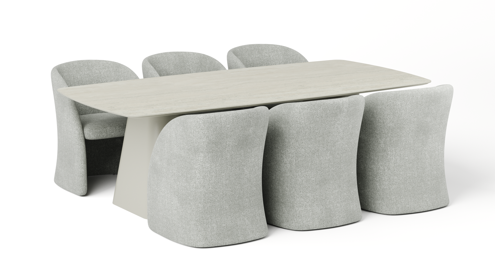 Flume Rectangular 7-Piece Dining set with Fabric Chairs