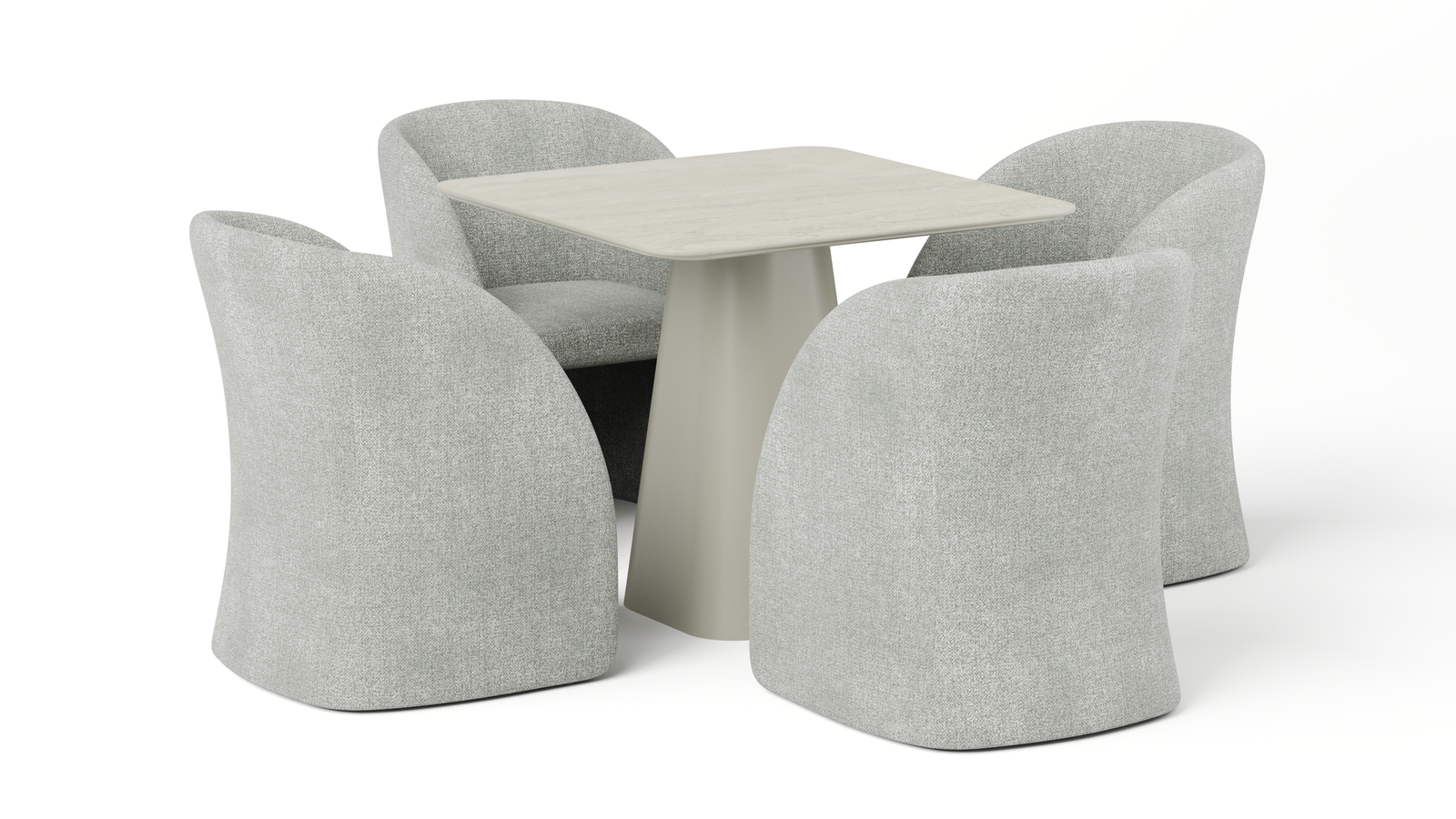 Flume Square 5-Piece Dining set with Fabric Chairs