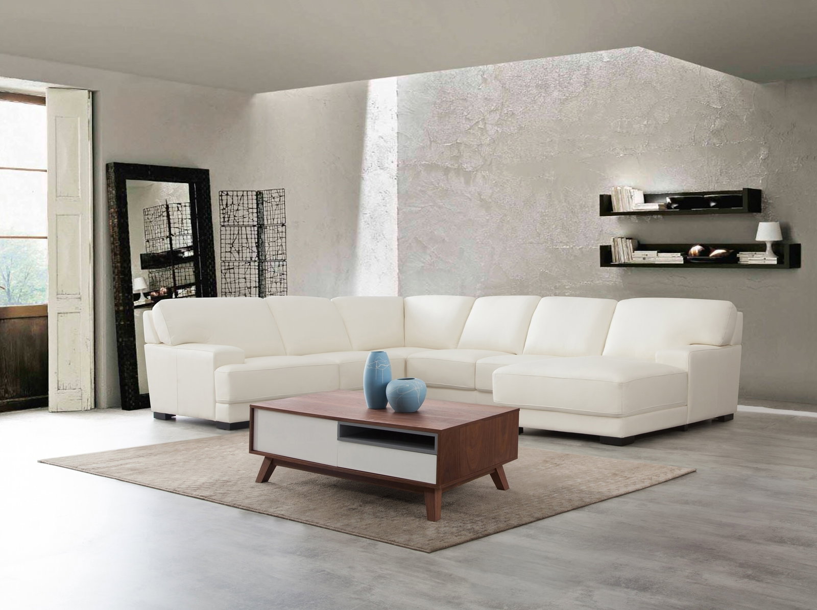 Volante Leather Modular Lounge Option A