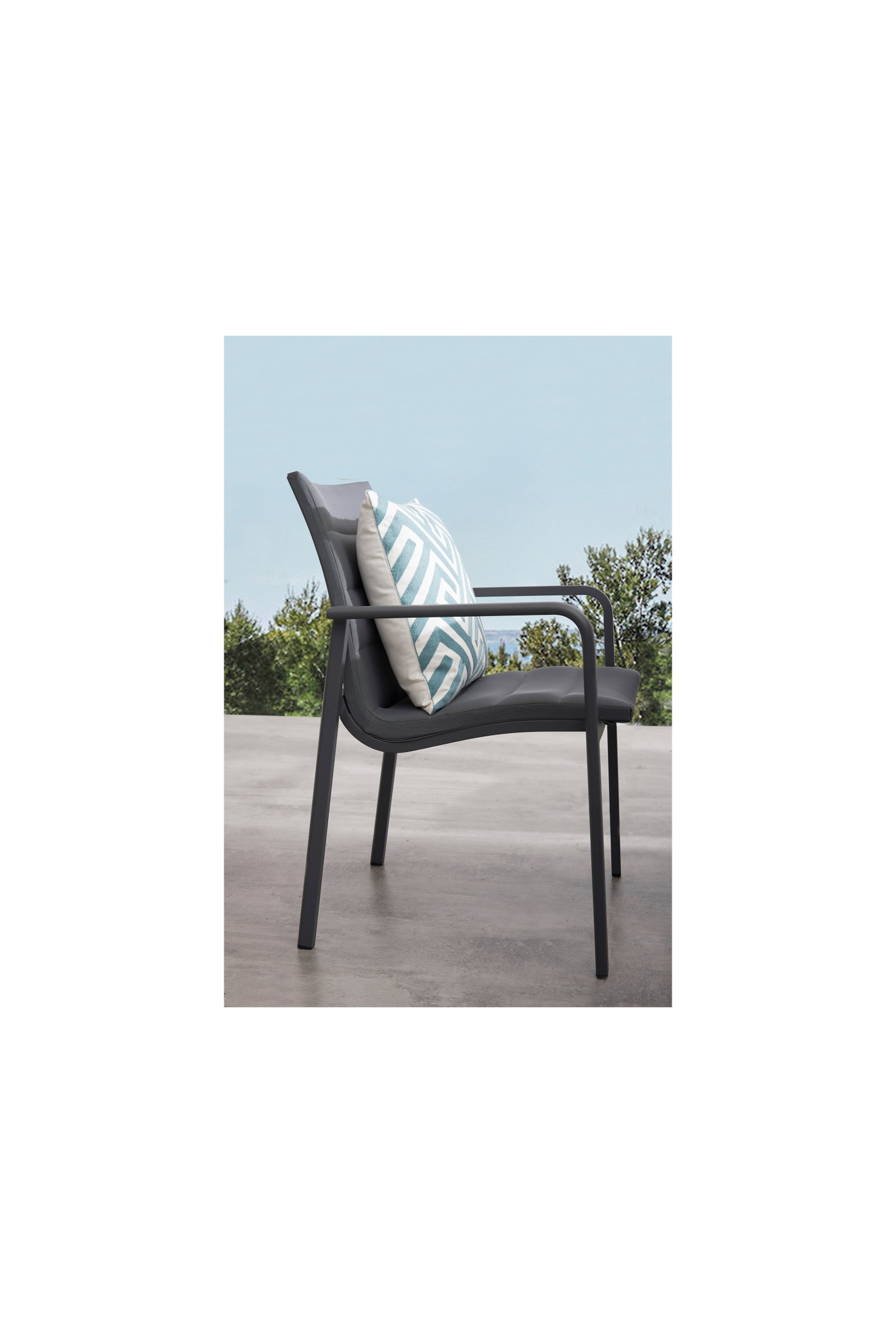 Santa Monica Charcoal Outdoor Dining Chair - Set Of Two