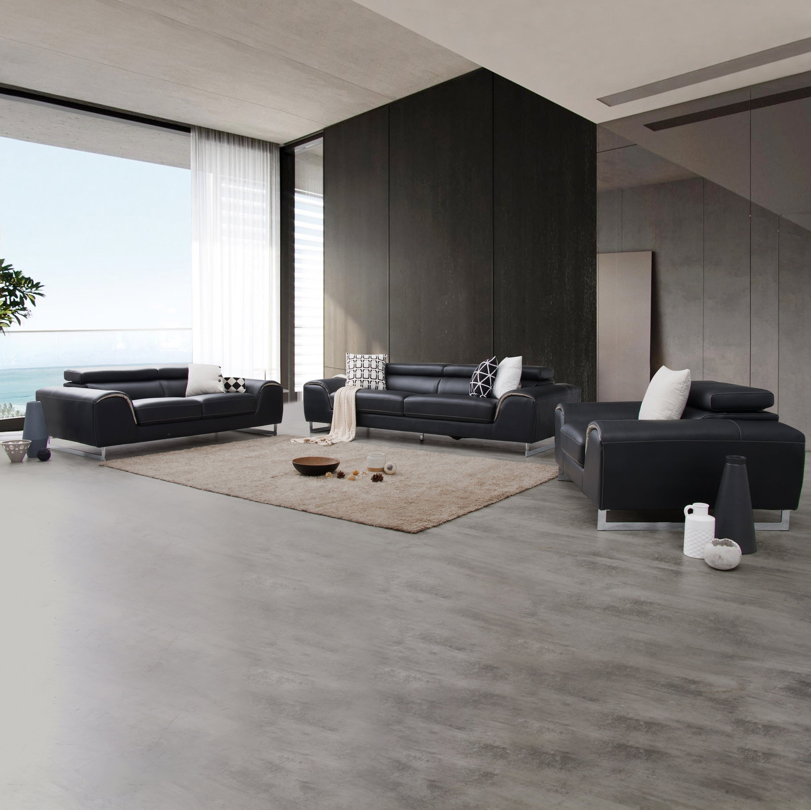 Cleo Leather Sofa Suite 3 + 2 + 1