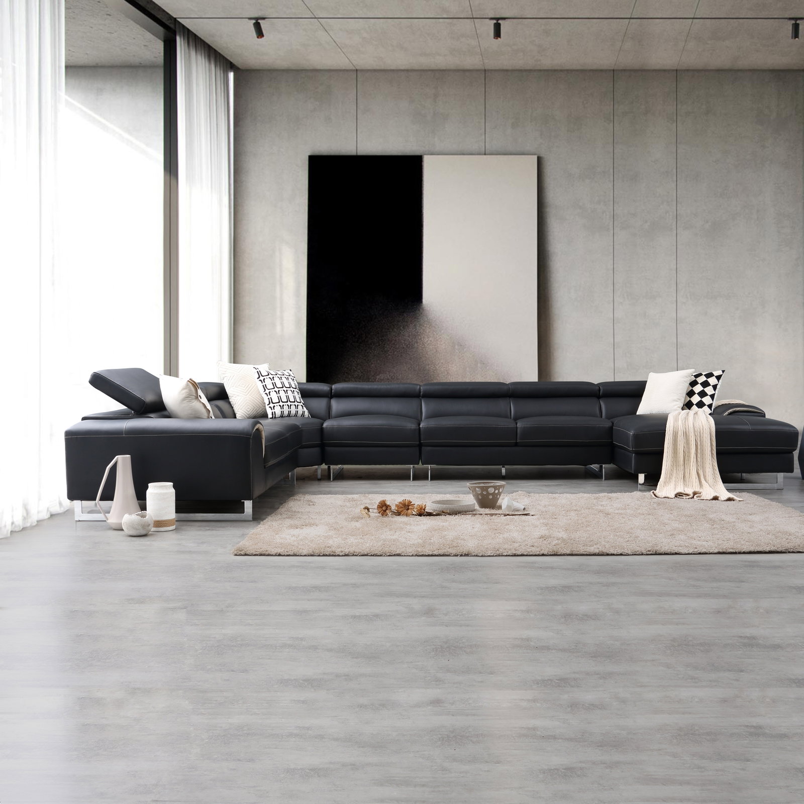 Cleo Leather Modular Lounge Option B