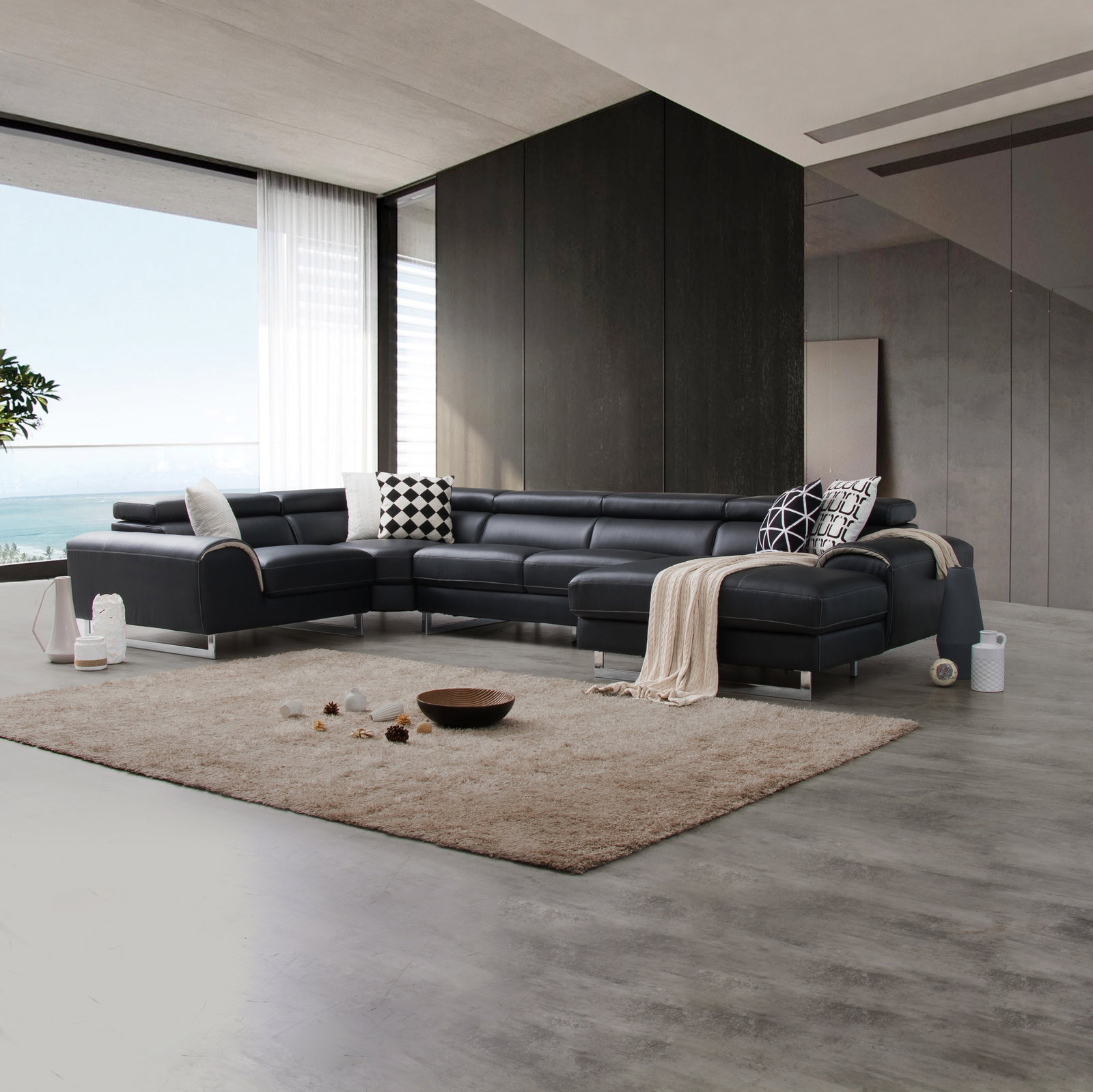 Cleo Leather Modular Lounge Option C