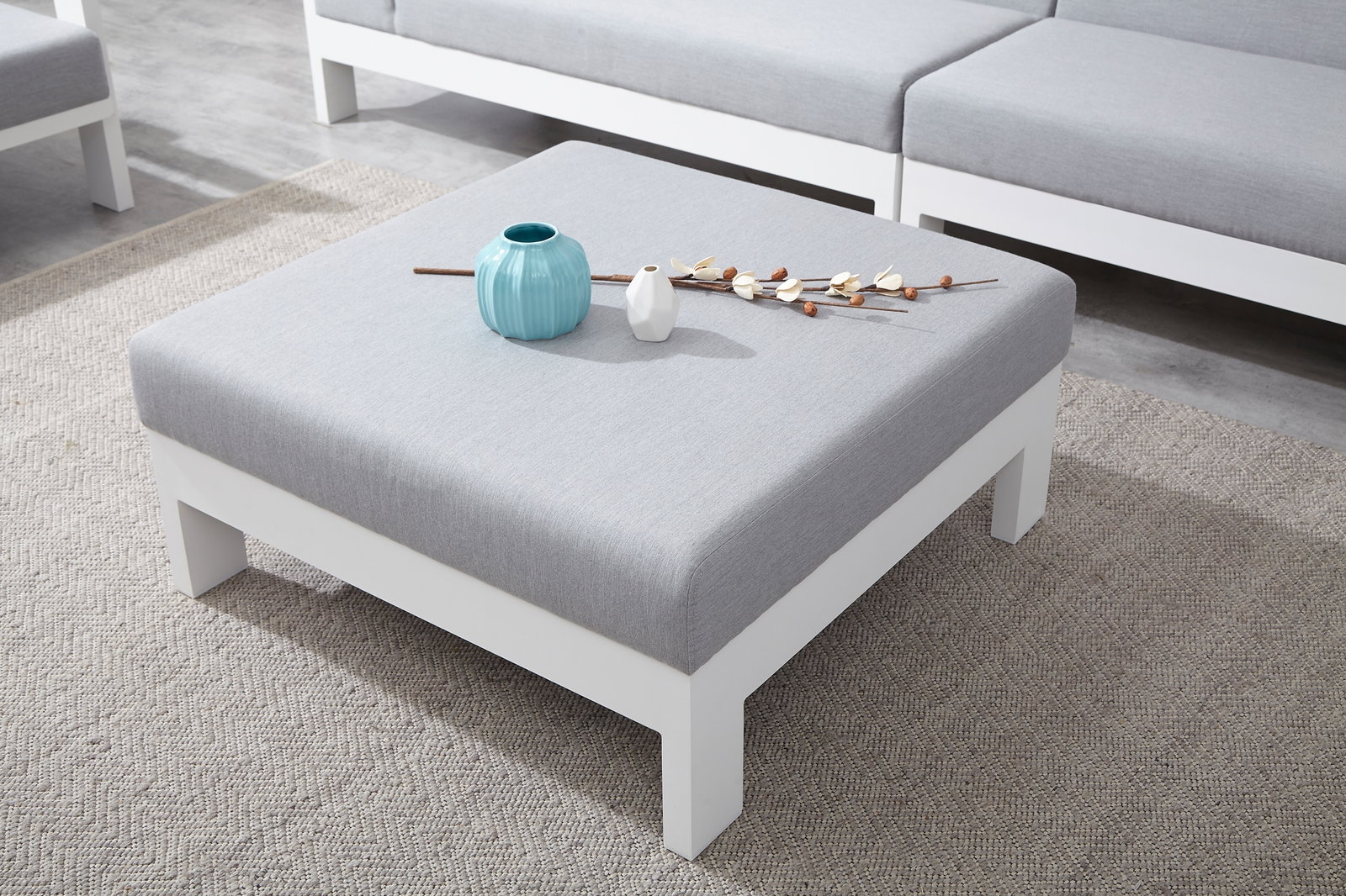 Lavi White Outdoor Ottoman