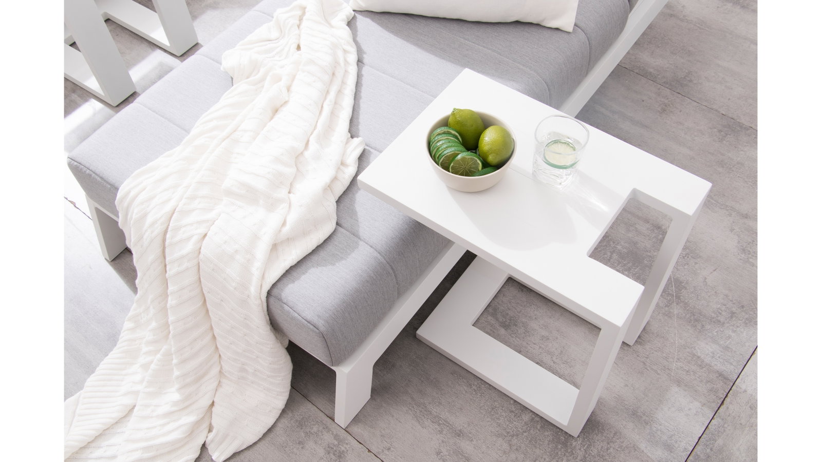 New Noosa White Outdoor Aluminium Side Table