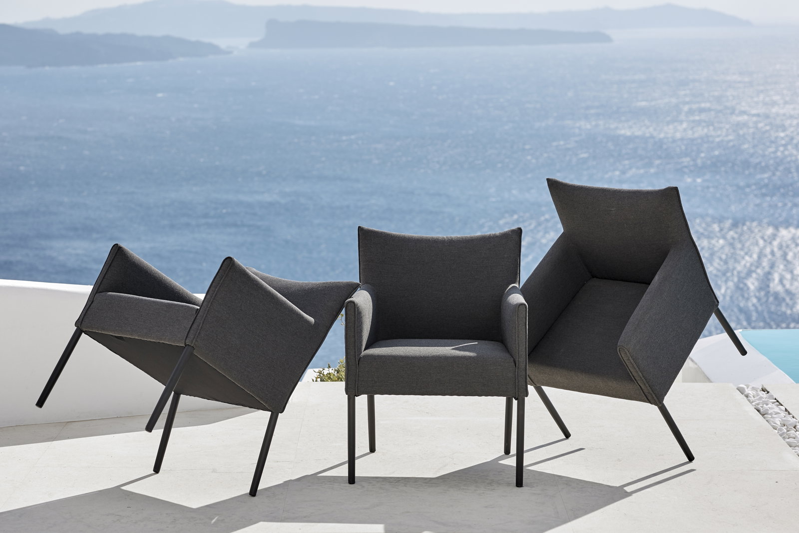 Pier Black Outdoor Dining Chair Twin Set