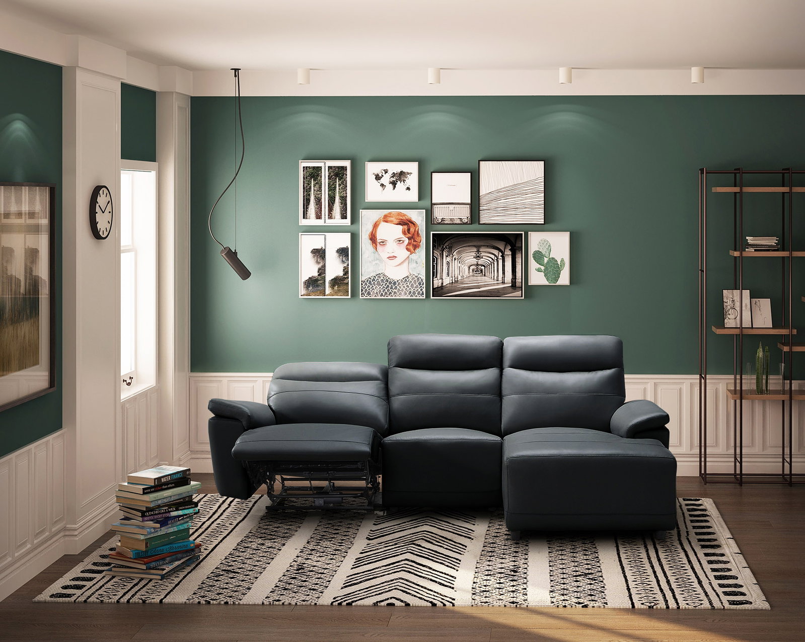 Castello Leather Recliner Chaise Lounge