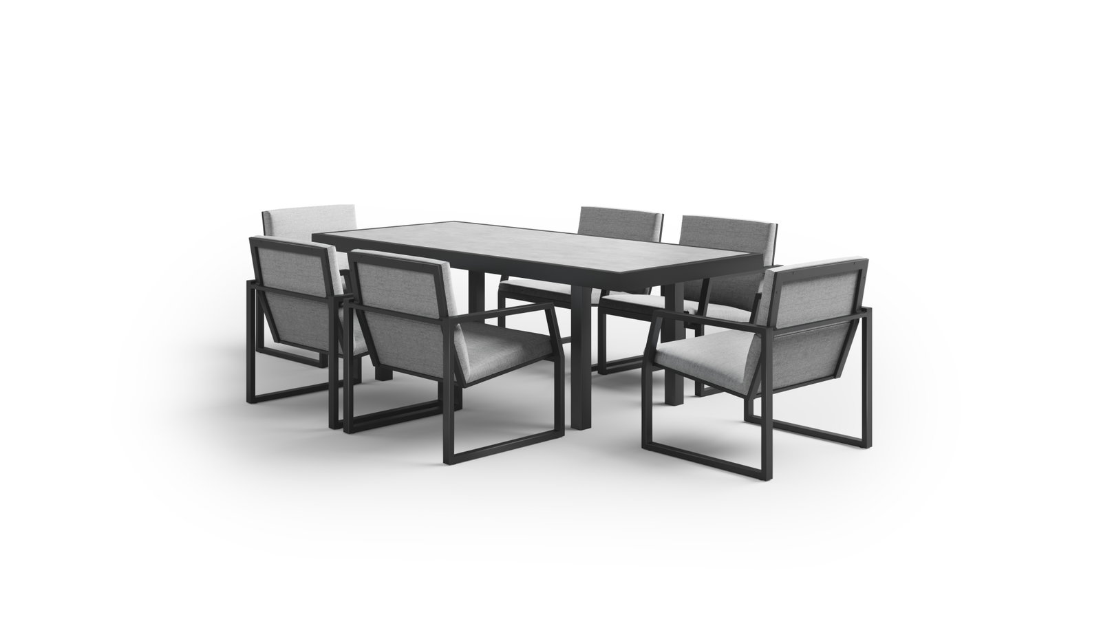 Invini Black 7-piece Outdoor Ceramic Dining Set