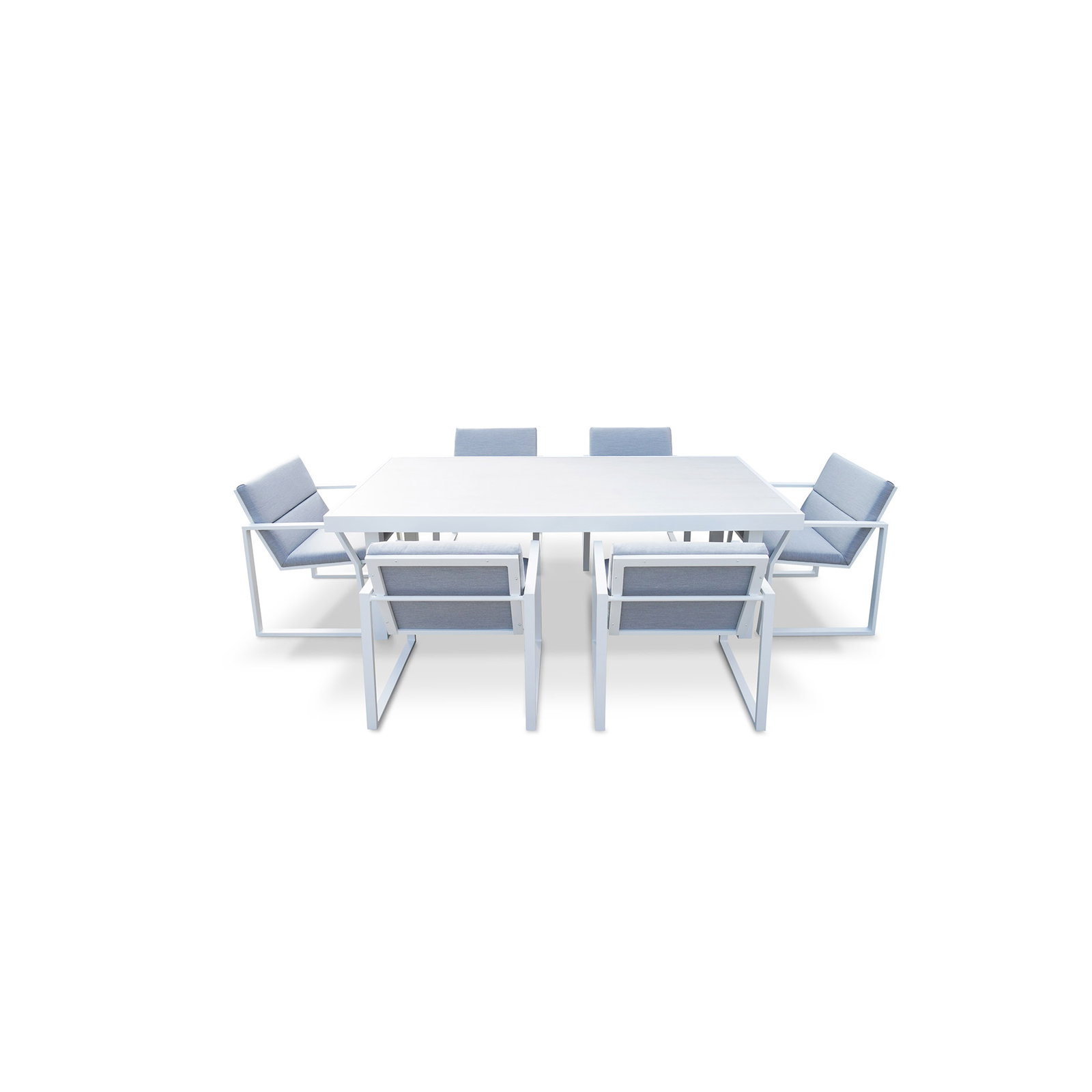 Invini White 7-piece Outdoor Ceramic Dining Set