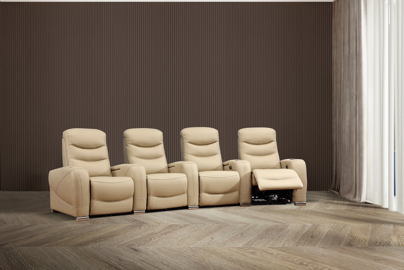 Paramount 4 Seat Leather Home Theatre Recliner