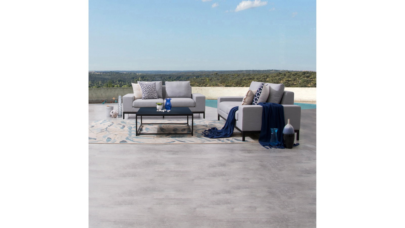 Jervis Outdoor Fabric Sofa Suite 2 + 2 With Coffee Table