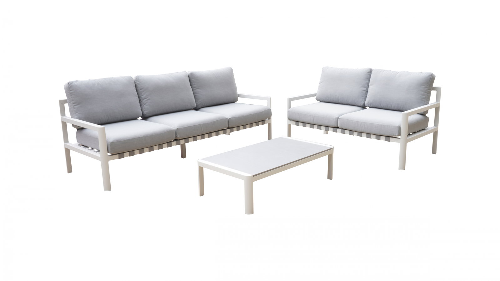 Manly White Outdoor Sofa Suite 3 + 2 With Coffee Table