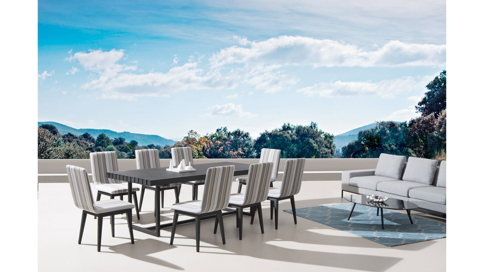 Elite 9-piece Outdoor Aluminium Dining Set With Kroes Chairs