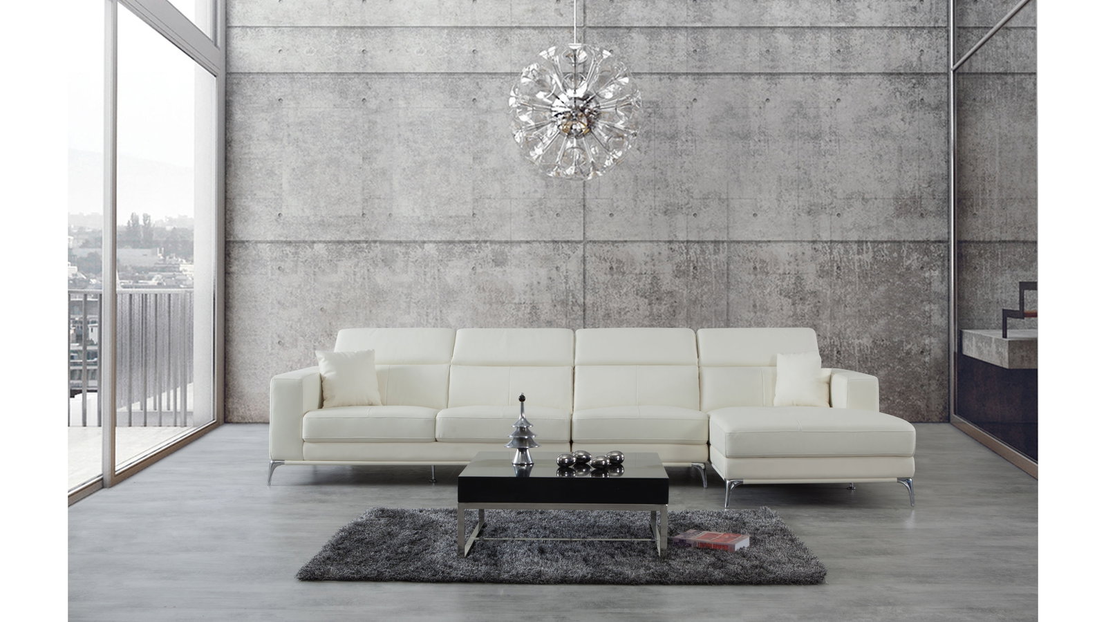 Club Leather Chaise Lounge Option B