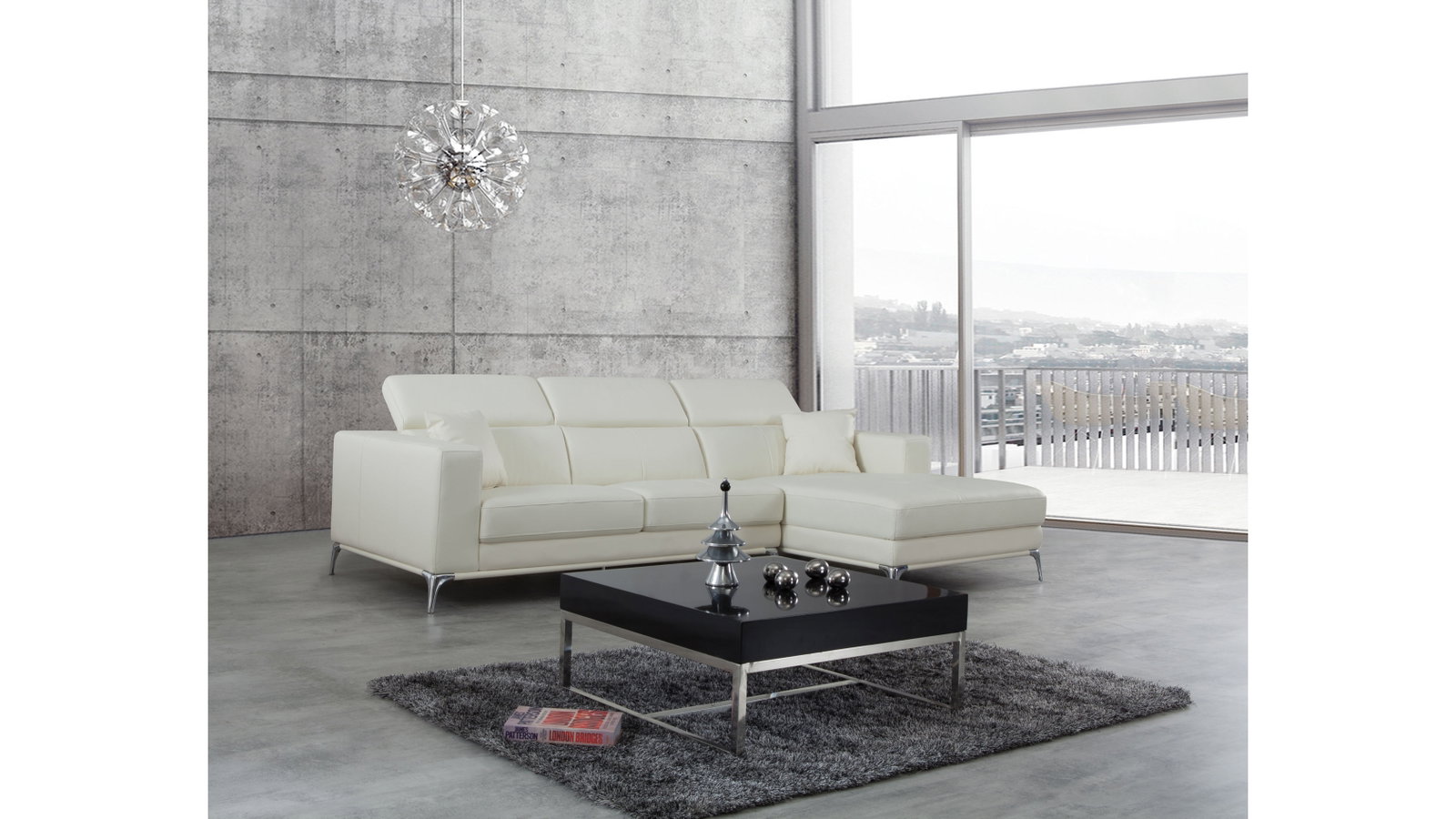 Club Leather Chaise Lounge Option A