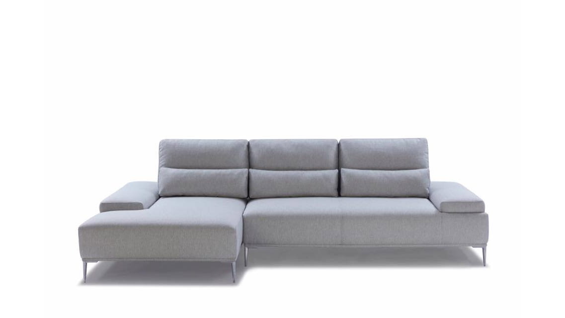 Karina Motion Sofa Fabric Chaise Lounge Gray