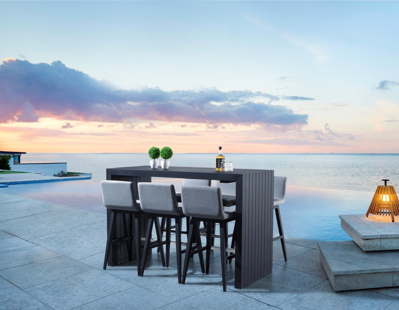 Kroes 7-piece Outdoor Aluminium Bar Set