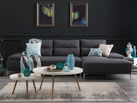 Karina Motion Sofa Fabric Chaise Lounge Ash