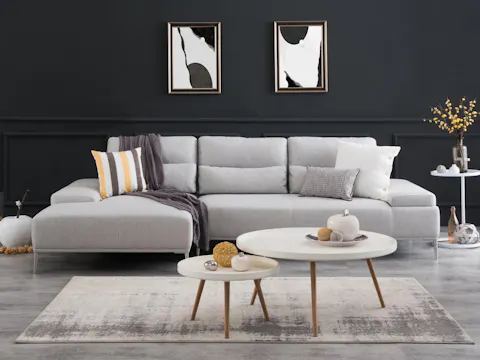 Karina Motion Sofa Fabric Chaise Lounge Gray
