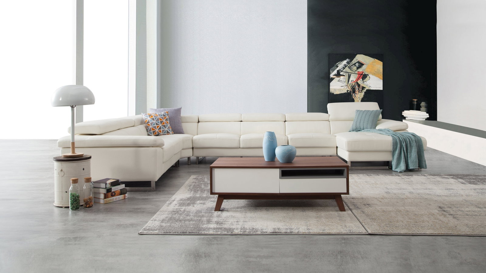Boston Leather Modular Lounge Option B