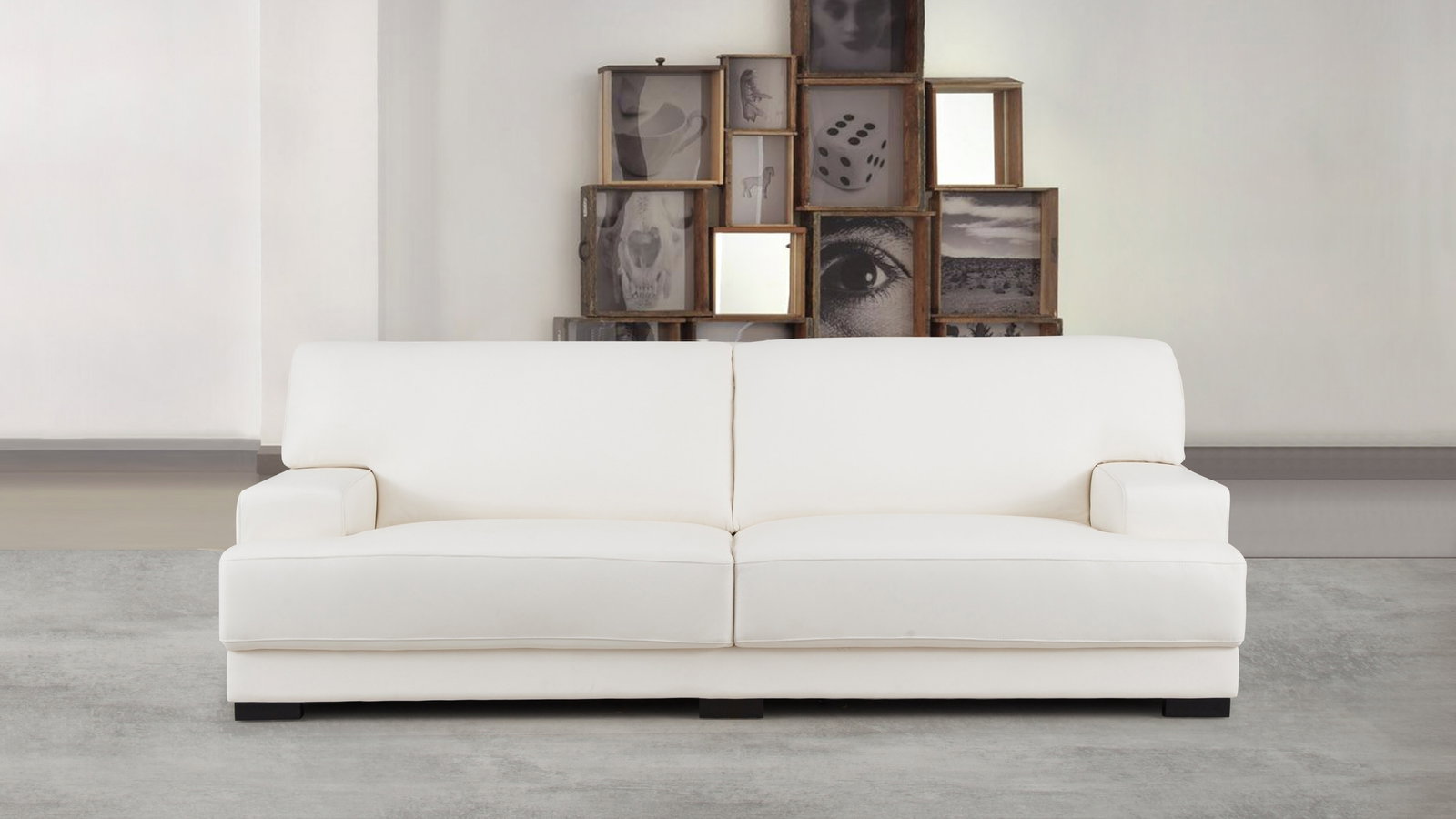 Volante Leather Three Seat Sofa