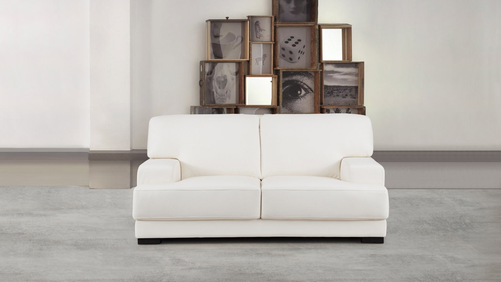 Volante Leather Two Seat Sofa