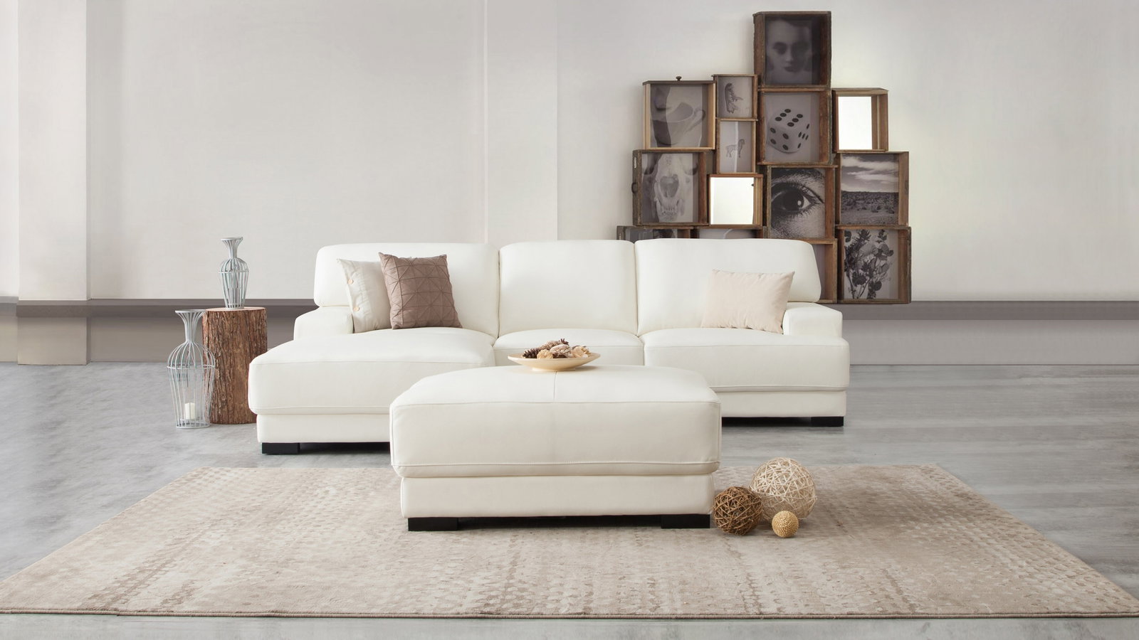 Volante Leather Chaise Lounge Option A