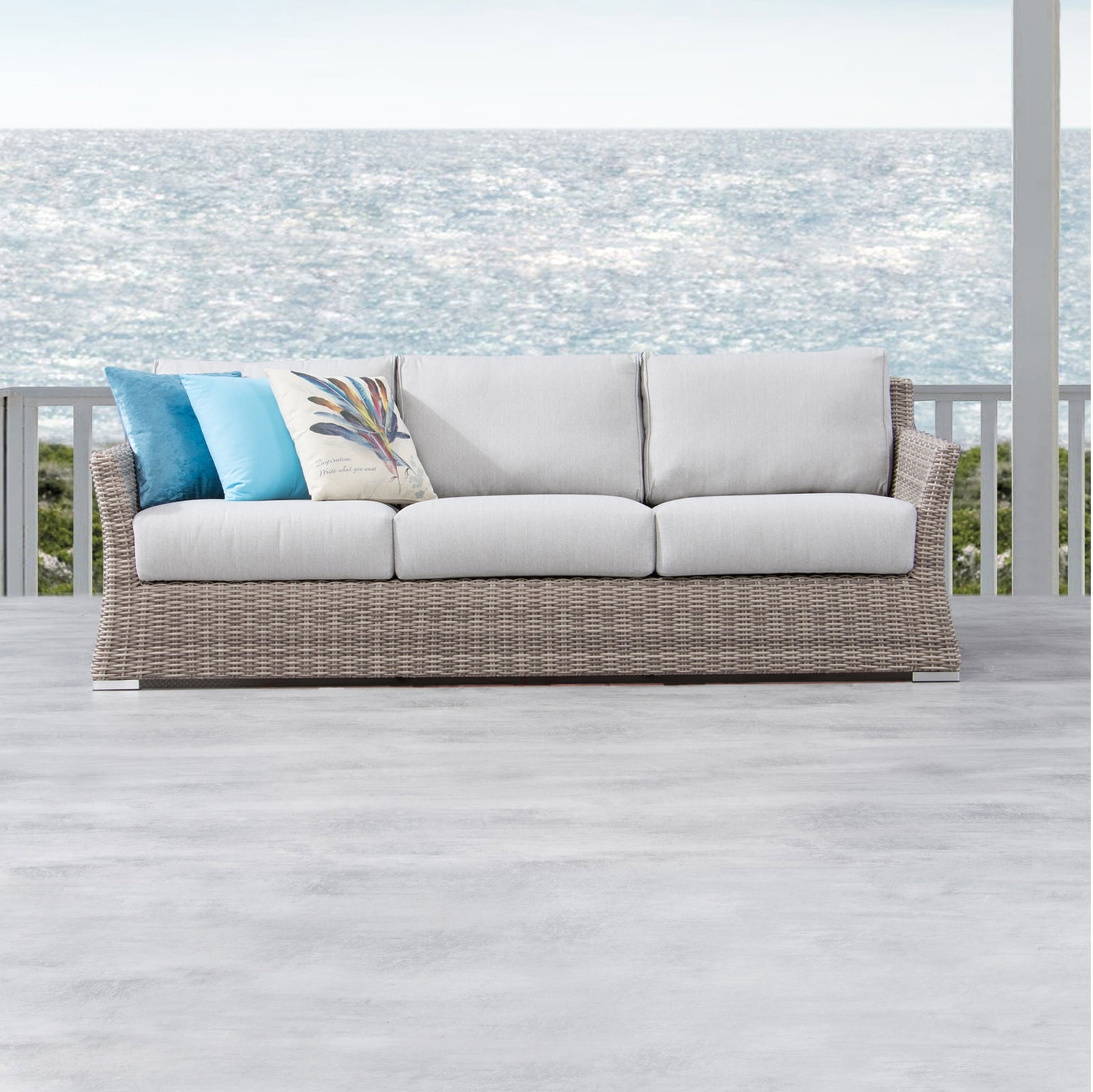 Savannah Outdoor Wicker Three Seat Sofa