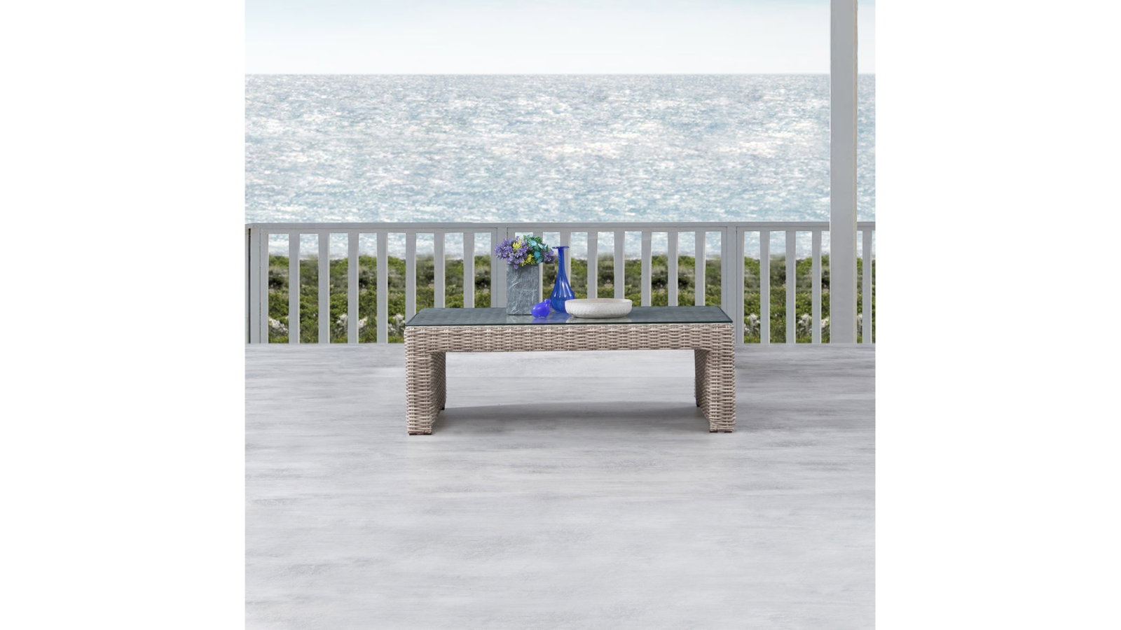 Savannah Outdoor Wicker Rectangular Coffee Table