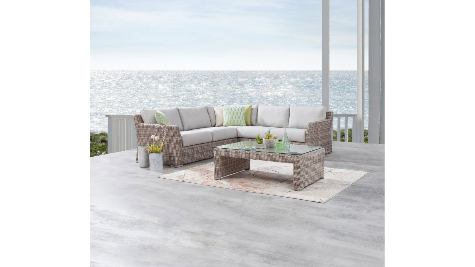 Savannah Outdoor Wicker Corner Lounge