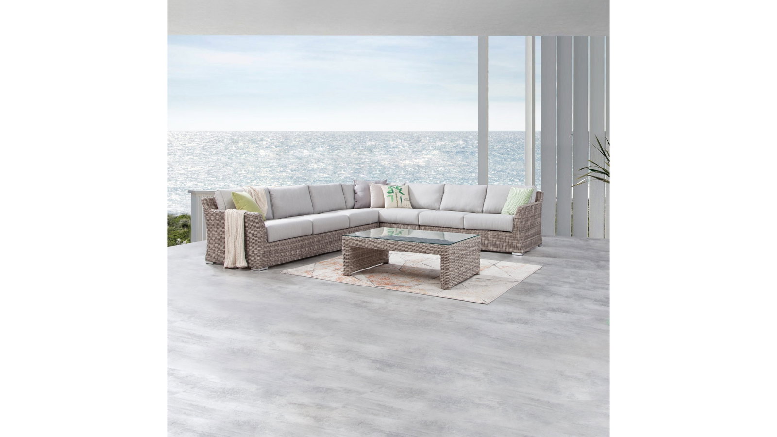 Savannah Outdoor Wicker Large Corner Lounge